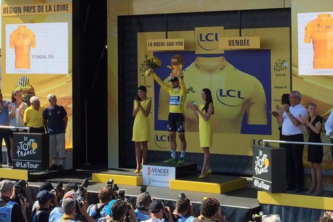 Podium de la deuxième étape du Tour de france 2018